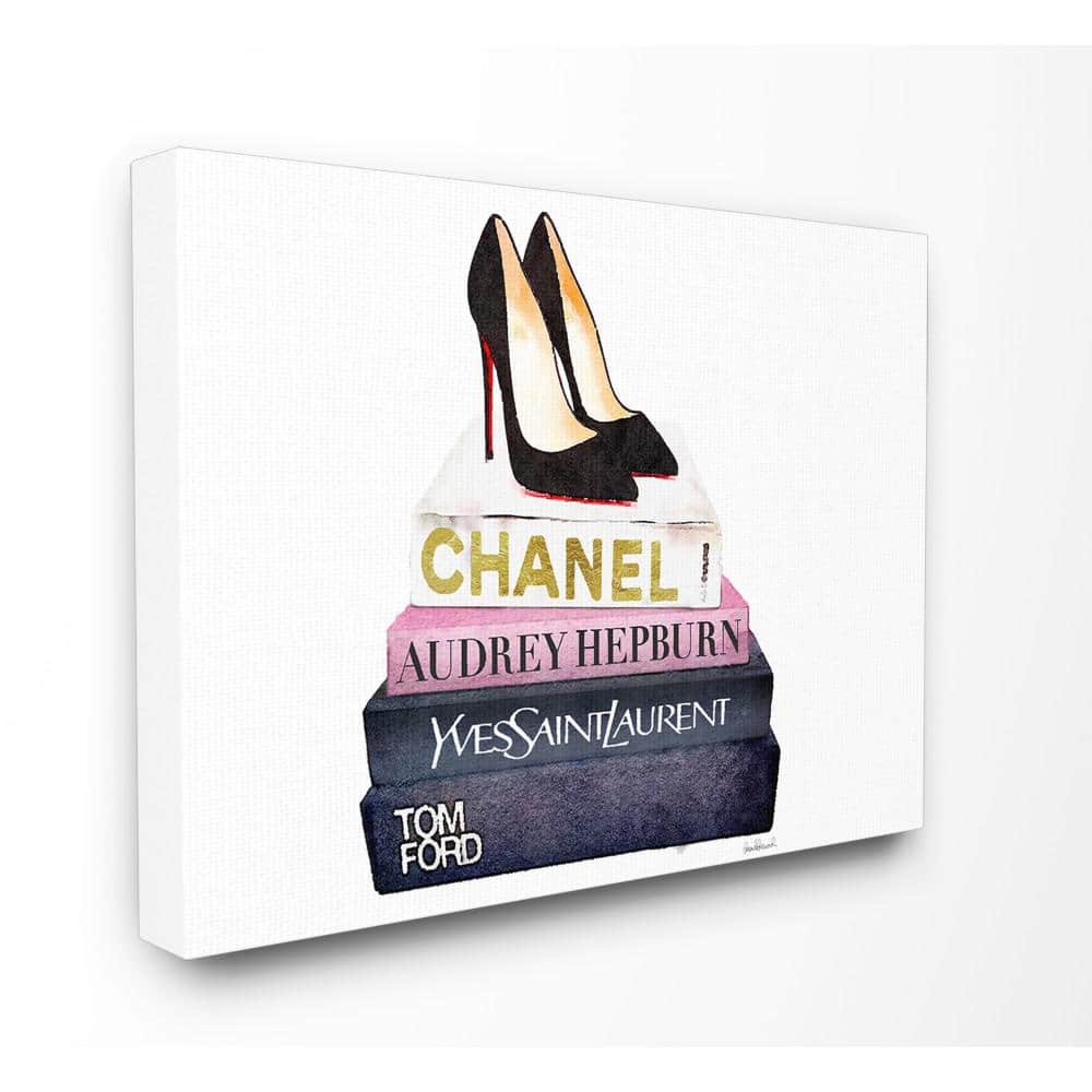 Stupell Designer Bow Heels on Deluxe Glam Bookstack Framed Wall Art -  Multi-Color - On Sale - Bed Bath & Beyond - 34172664