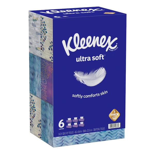 Kleenex Facial Tissues with Coconut Oil, 3-Ply 60 Tissues per Box
