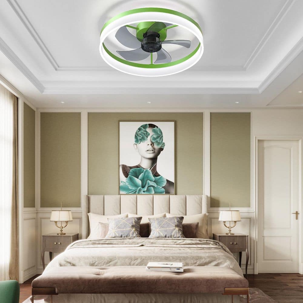 20 In. Indoor Modern Green Dimmable Ceiling Fan with Integrrated Led Light and Remote Low Profile Ceiling Light price history on PriceWatchPro