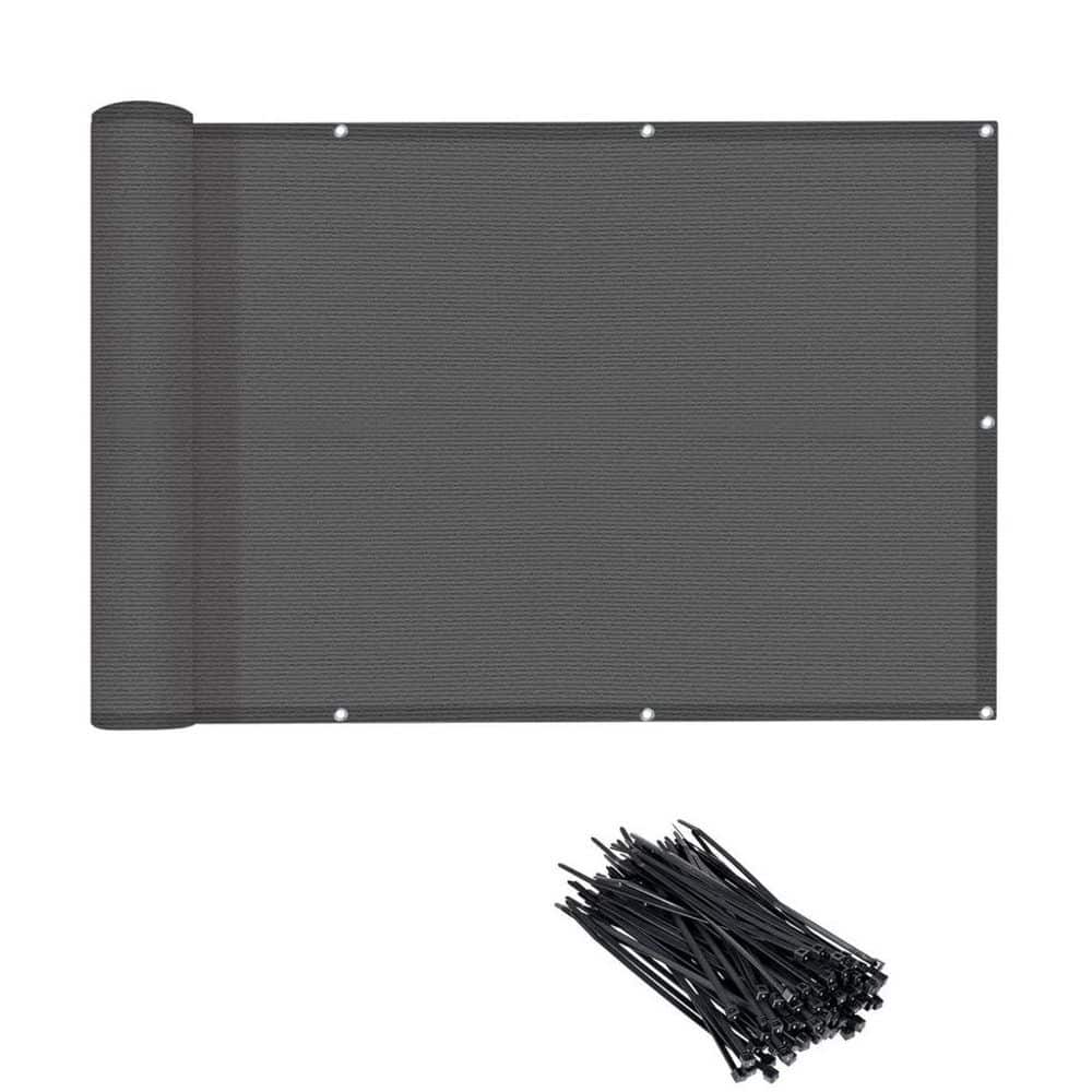 6 ft. x 12 ft. Balcony Plastic Privacy Screen, Black