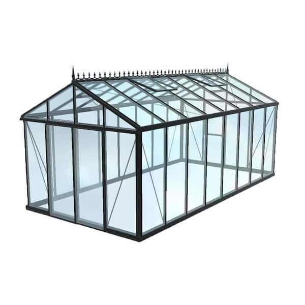 Exaco Royal Victorian VI36 10 ft. x 20 ft. Glass Greenhouse Black