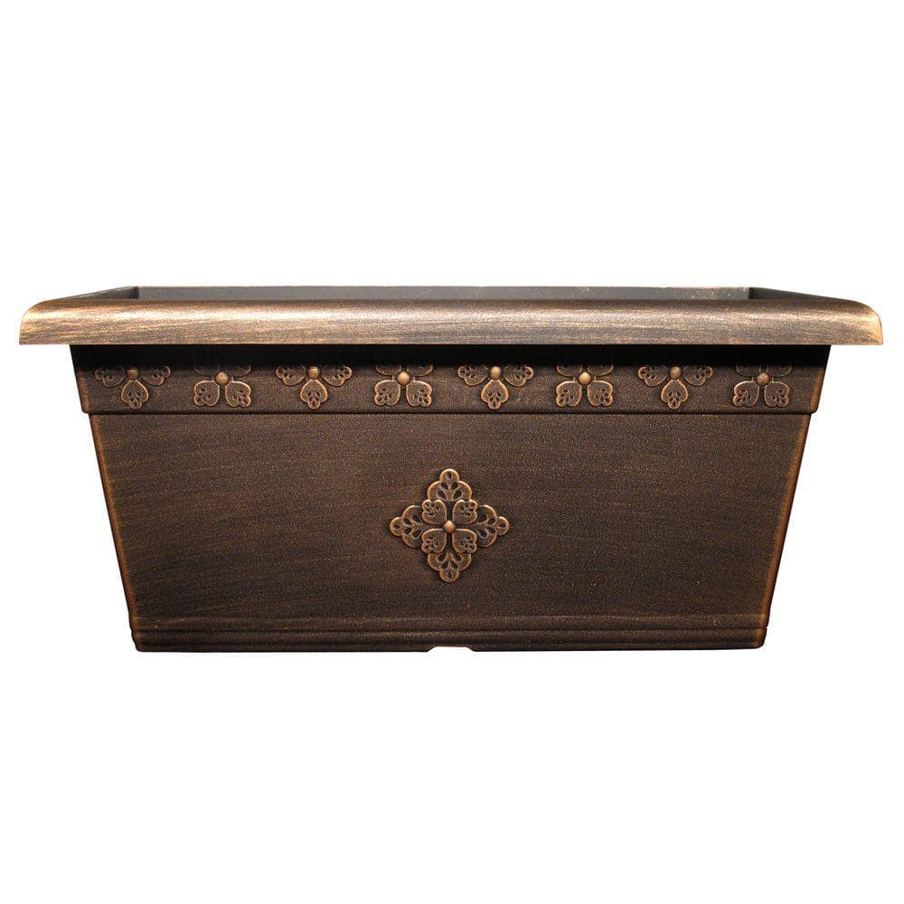 Medley 20 in. x 10 in. Warm Copper Plastic Window Box