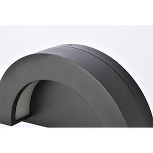 Timeless Home 1-Light Semi-Circular Black LED Outdoor Wall Sconce