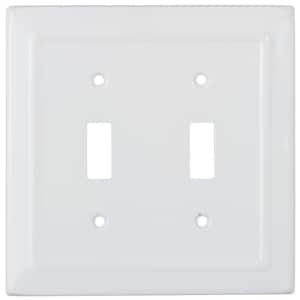 Architectural 2-Gang Toggle Wall Plate (Classic White)