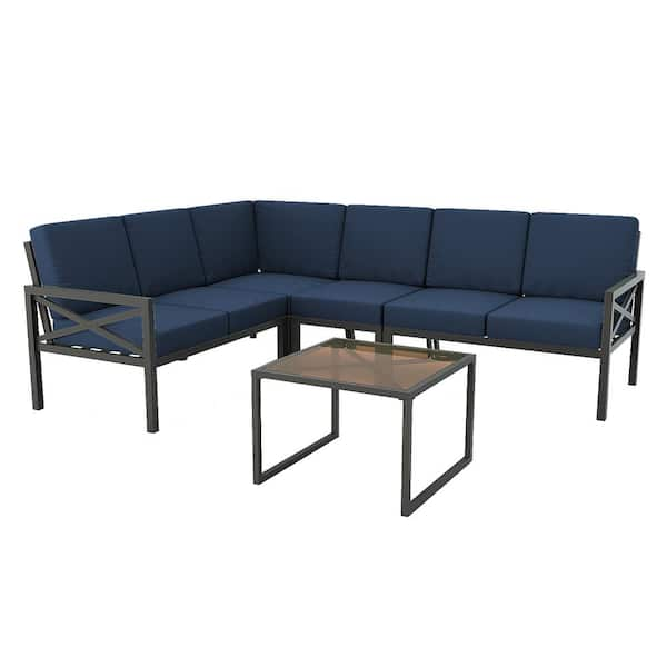 navy sunbrella sectional