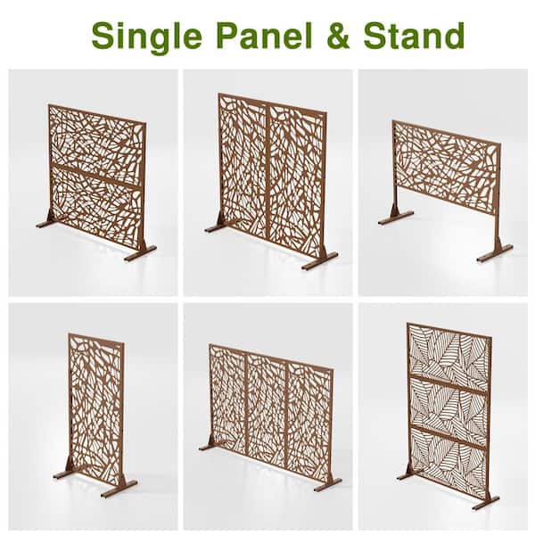 NEUTYPE 76 in. H x 47.2 in. D Laser Cut Metal Rusty Outdoor Privacy Screen  Web Pattern SUUS-NHB-S180120-RB-S080 - The Home Depot