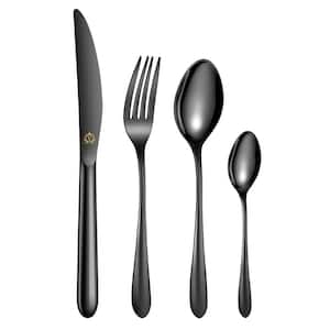 24-Piece Classic Black Stainless Steel Flatware Set (Service for 6)