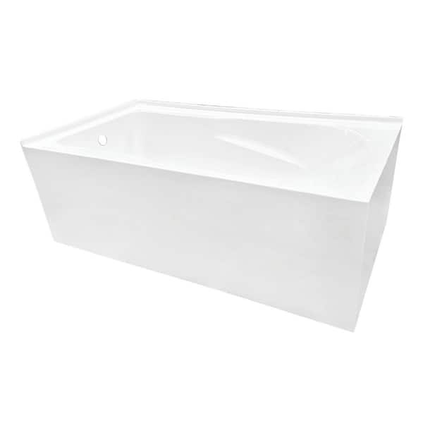 60 in. x 32 in. Soaking Bathtub with Left Drain in White