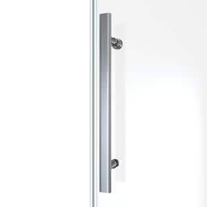 Seneca 56 in. to 60 in. W x 76 in. H Sliding Frameless Shower Door in Polished Stainless Steel