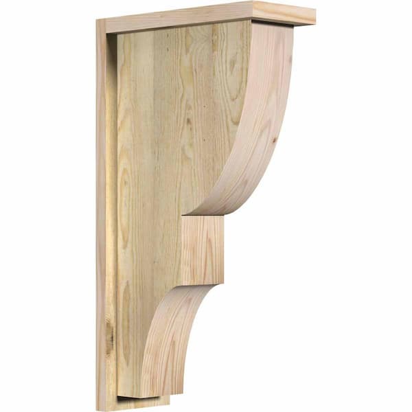 Ekena Millwork 6 in. x 14 in. x 26 in. Douglas Fir Ridgewood Rough Sawn Corbel with Backplate