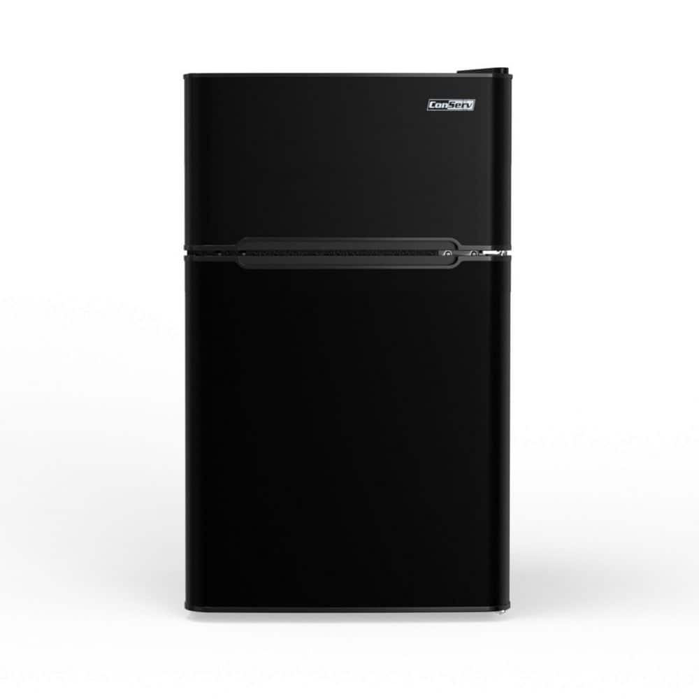 19 in. 3.2 cu. ft. 110V Compact 2-Door Mini Refrigerator in Black with Reversible Door