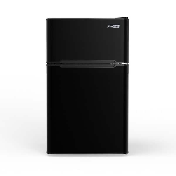 19 in. 3.2 cu. ft. 110V Compact 2-Door Mini Refrigerator in Black with Reversible Door