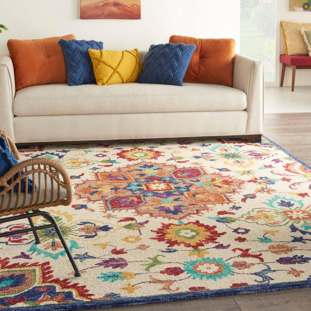 Multicolor 8' x 10' Handmade Wool Tufted Area Rug