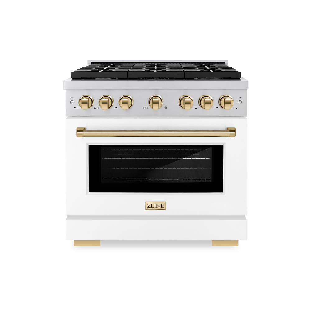 Paramount 36 in. 6-Burner Dual Fuel Range with Convection Oven in Stainless Steel, Matte White, and Polished Gold price history on PriceWatchPro