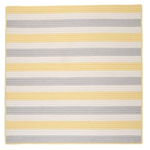 Baxter Yellow Shimmer 4 ft. x 4 ft. Square Braided Indoor/Outdoor Patio Area Rug