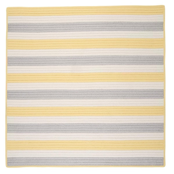 Home Decorators Collection Baxter Yellow Shimmer Doormat 4 ft. x 4 ft. Braided Indoor/Outdoor Patio Area Rug