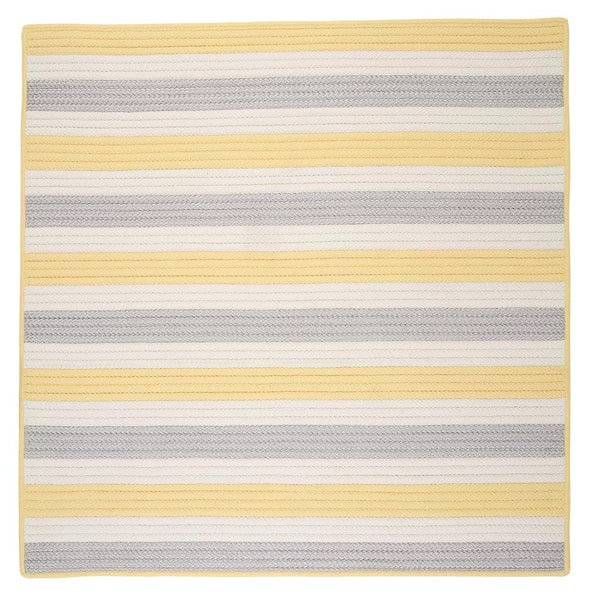 Home Decorators Collection Baxter Yellow Shimmer 6 ft. x 6 ft. Square Braided Indoor/Outdoor Patio Area Rug