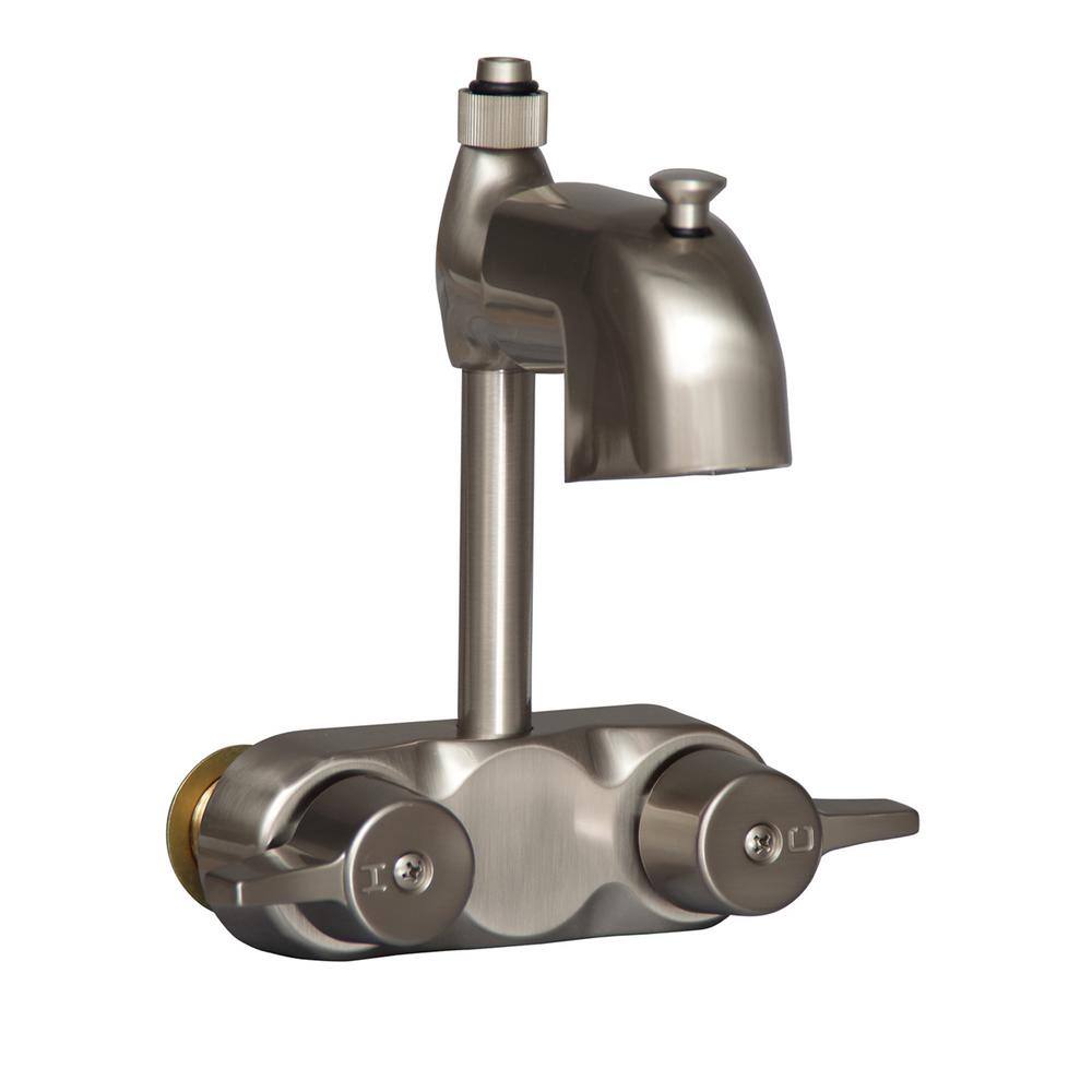 Polished Nickel Wall Mounted Clawfoot Tub Faucet with Diverter