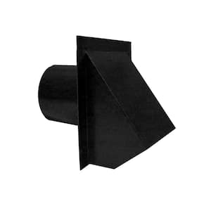 4 in. Round Wall Vent in Black