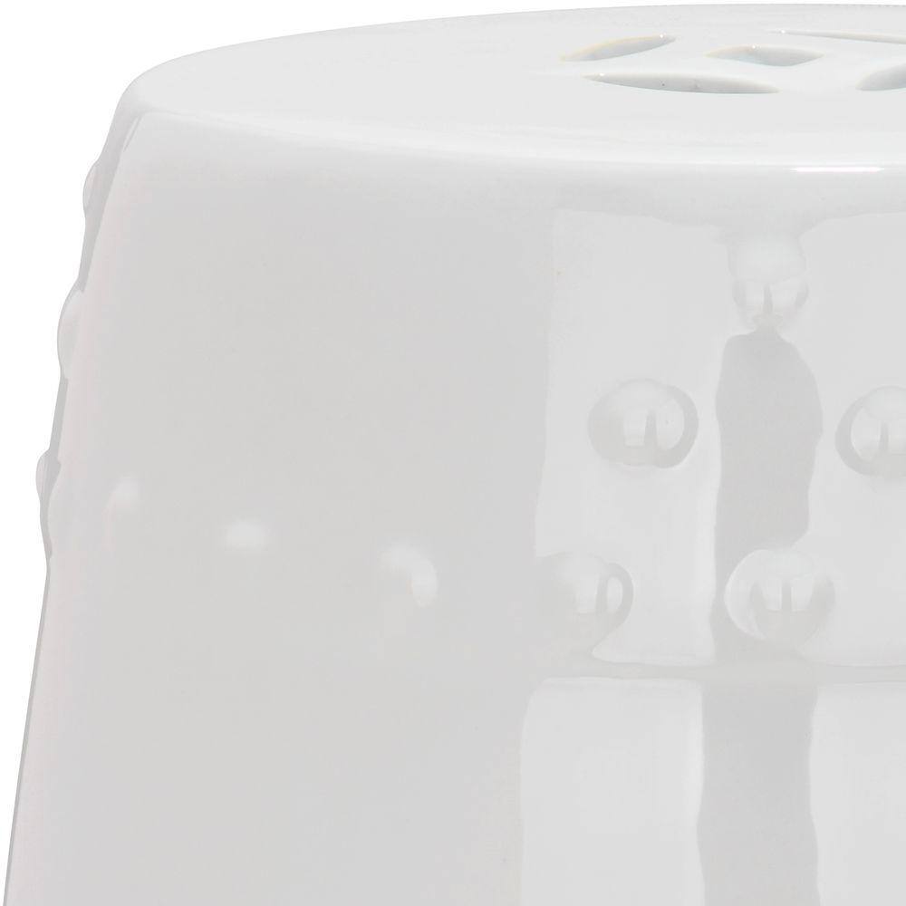 Modern White Ceramic Barrel Garden Stool