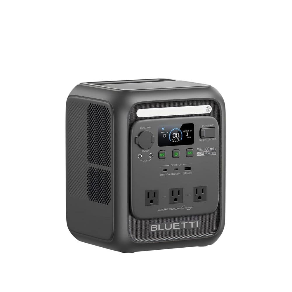 BLUETTI 700W 1004Wh Portable Power Station, Push Button Start Battery Solar Generator for Campsite