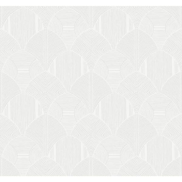 A-Street Prints Meyberg White Geometric Non-Pasted Wallpaper Sample