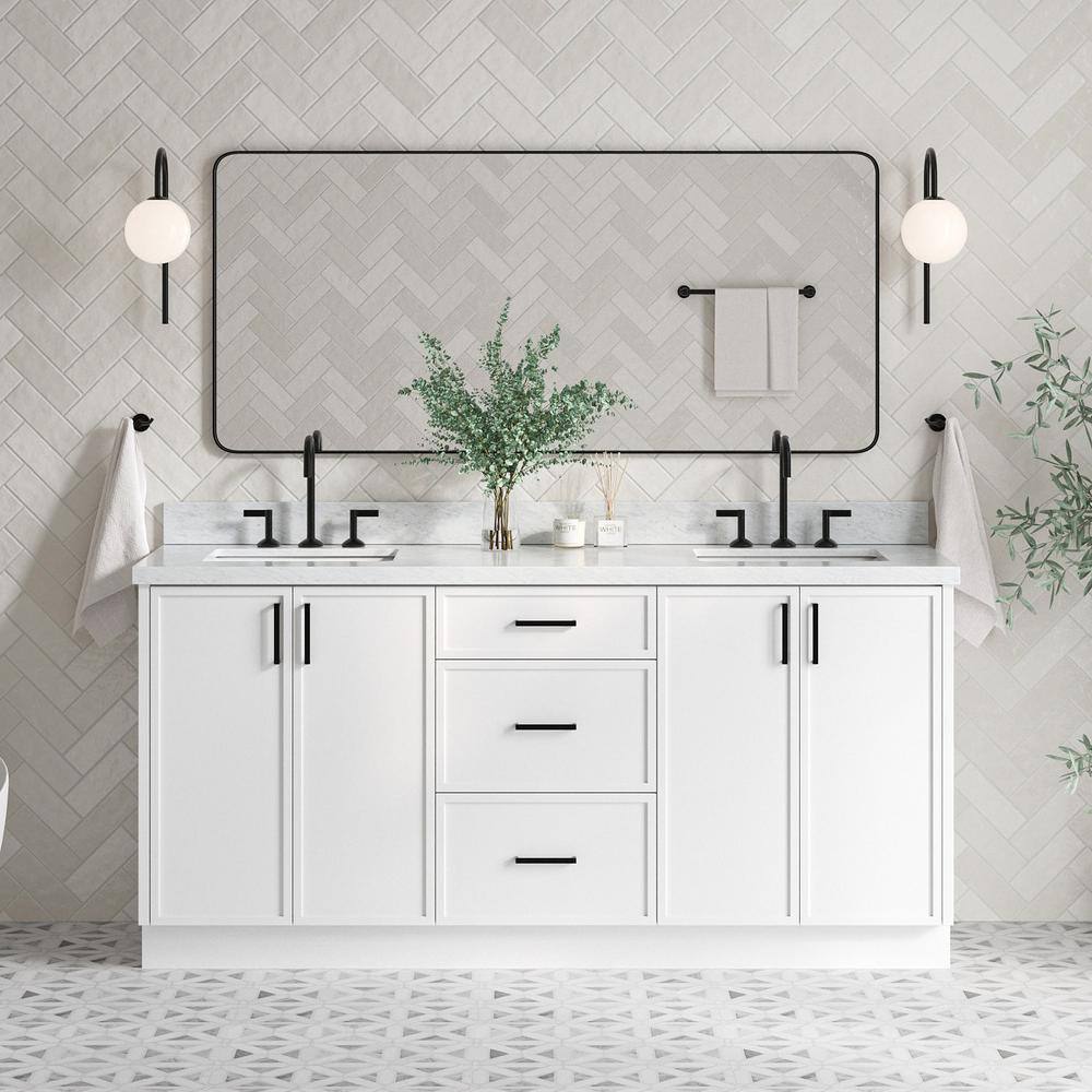 ARIEL Kelly 73 in. W x 22 in. D x 36 in. H Freestanding Bath Vanity in