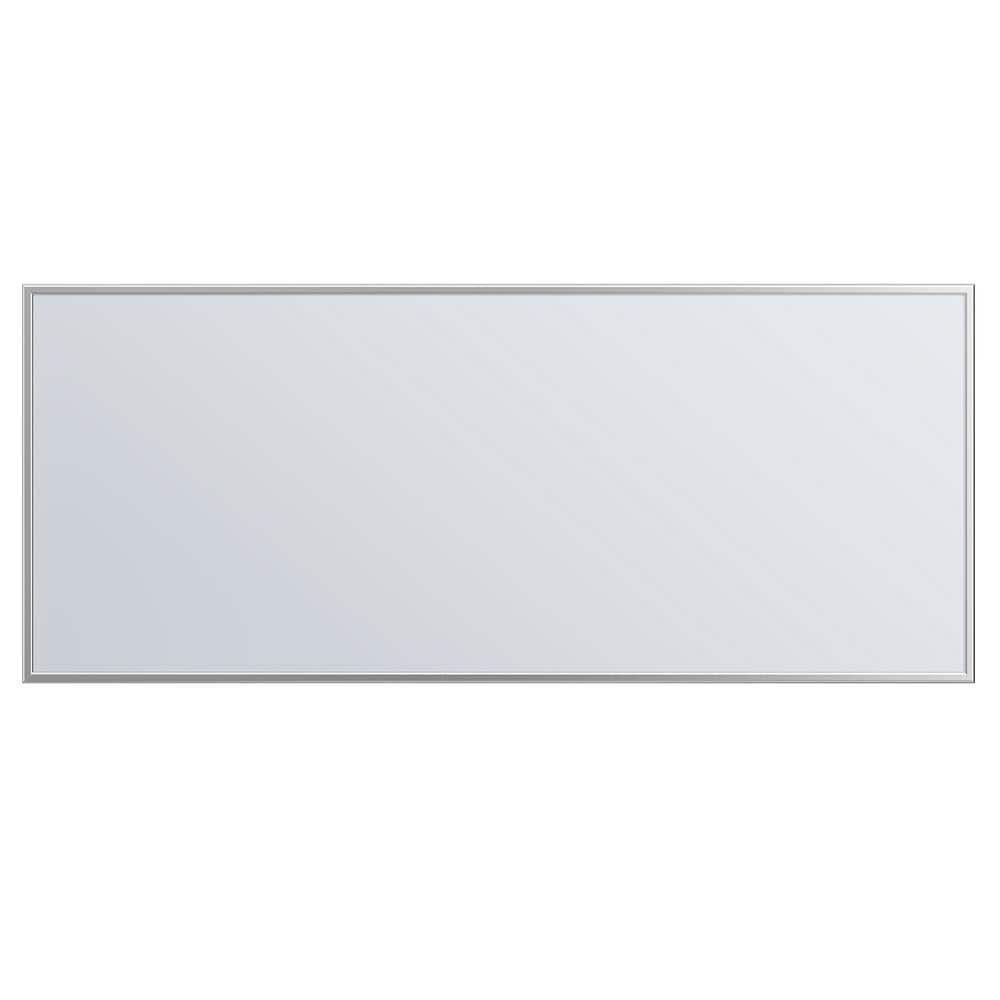 Oversized 72" Brushed Silver Metal Frame Rectangular Vanity Mirror