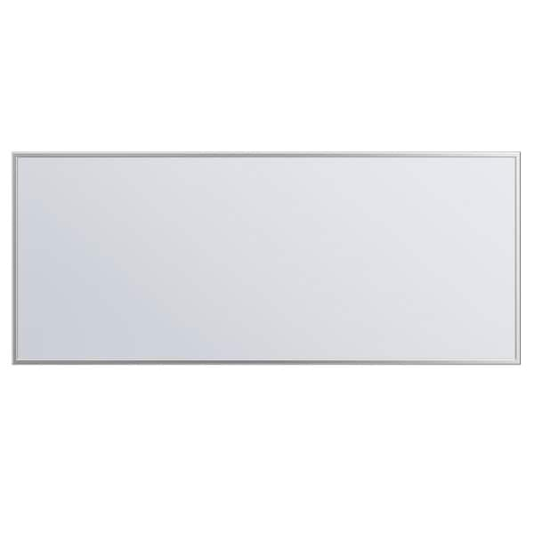 Sax 72 in. W x 30 in. H Framed Rectangular Bathroom Vanity Mirror in Brushed Silver