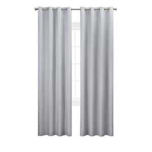 Ultimate Light Gray Blackout Grommet Curtain - 52 in. W x 108 in. L (2-Panels)