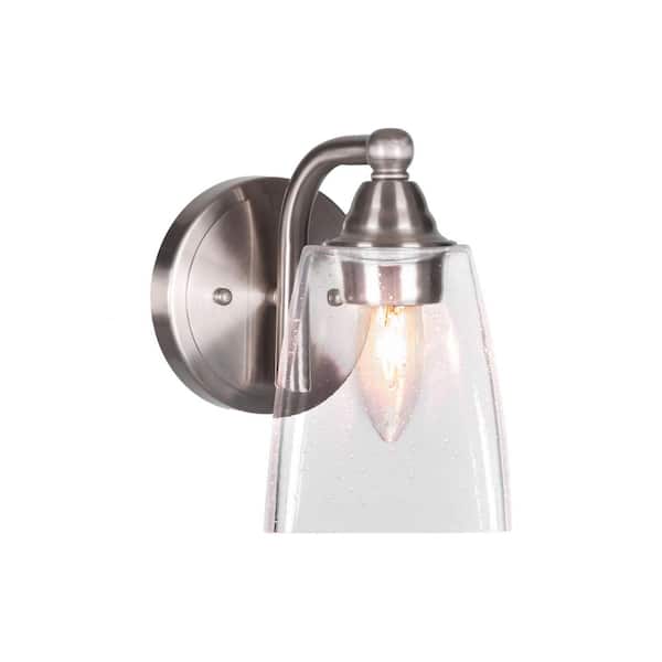 Unbranded Madison 4.5 in. 1-Light Brushed Nickel Wall Sconce with Standard Shade