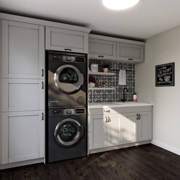 light gray laundry room