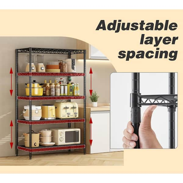 Wire Storage Shelves for Garage, 5-Shelf Metal Shelving 2024 Unit for Kitchen, da