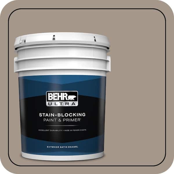 BEHR ULTRA 5 gal. #PPU5-07 Studio Taupe Satin Enamel Exterior Paint & Primer