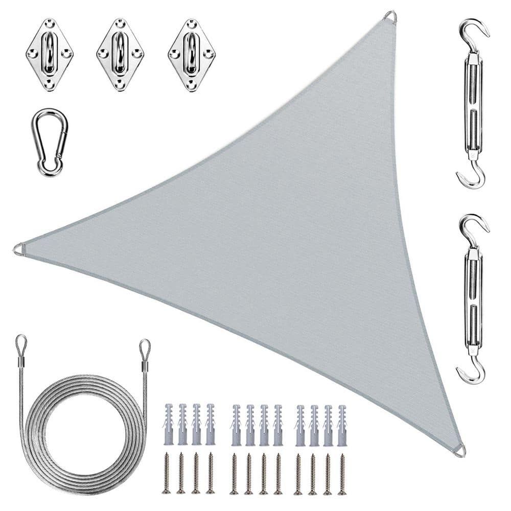Pro Ring 32 ft. x 32 ft. x 32 ft. Triangle Sun Shade Sail with Hardware Kit and Rope-Grey price history on PriceWatchPro