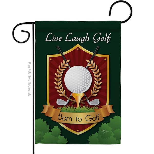 Breeze Decor 13 in. x 18.5 in. Live, Laugh, Golf Garden Flag 2Sided