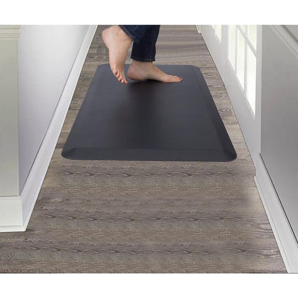 Amucolo 41.73 in. x 20.08 in. Standing Desk Mat Non-Slip Flat Kitchen Mat Office Chair Mat Anti-Fatigue Mat, Black