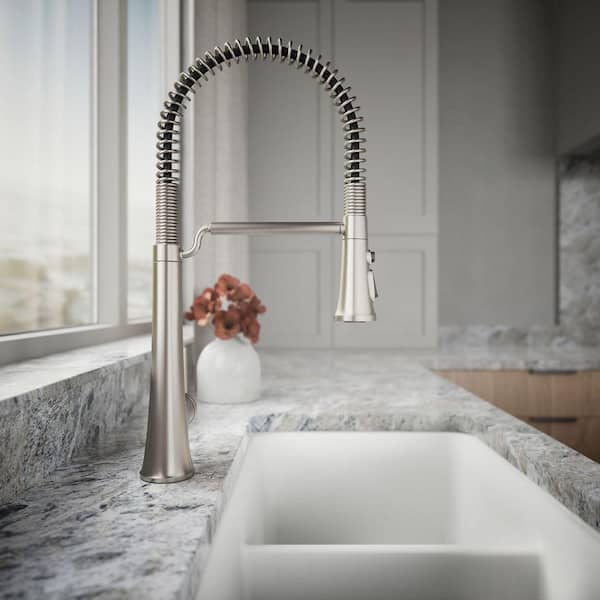 KOHLER Tone Single Handle Pull Down Sprayer Kitchen Faucet in