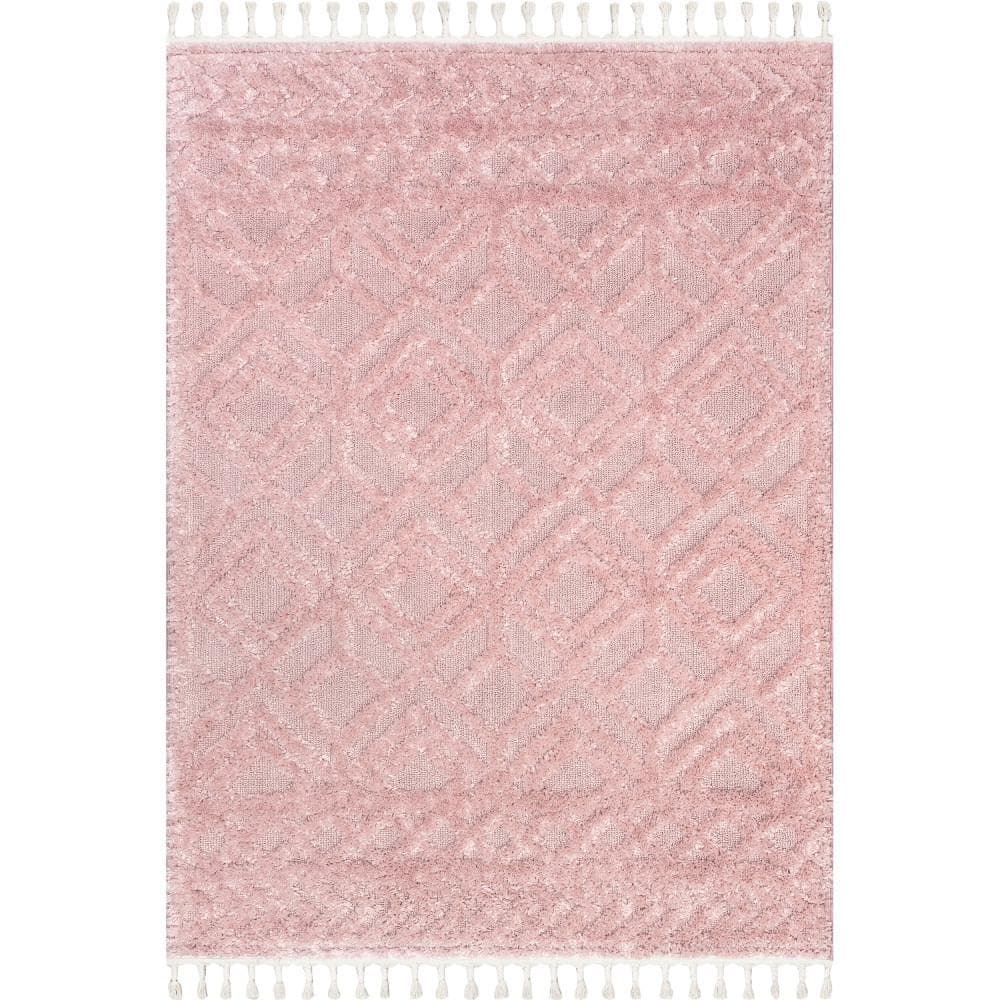 nuLOOM Akia Pink 5 ft. x 8 ft. Geometric Area Rug OZDN18D508 The