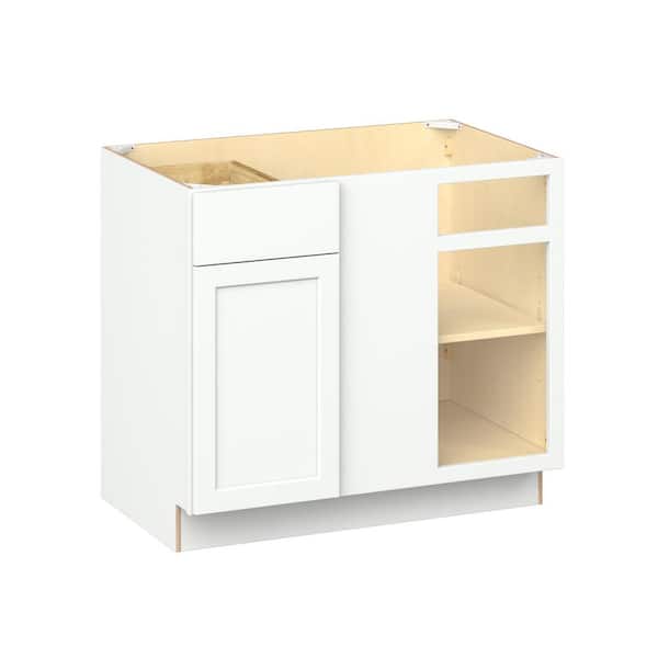 Emerson Pure White Base Blind Corner Ready to Assemble Kitchen Cabinet (39 in. W x 34.5 in. H x 24 in. D)