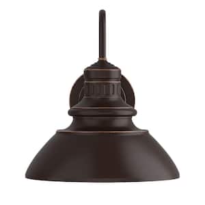 Blackshore 1-Light Chocolate Bronze Dimmable Wall Sconce with Metal Shade