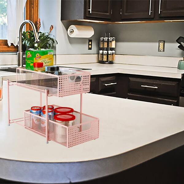 Kitchen Cabinet Basket Organizers, Slide Out Plastic Storage