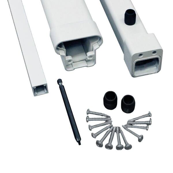 MoistureShield Pro 8 ft. White Aluminum Fixed Angle Stair Top and Bottom Rail Kit