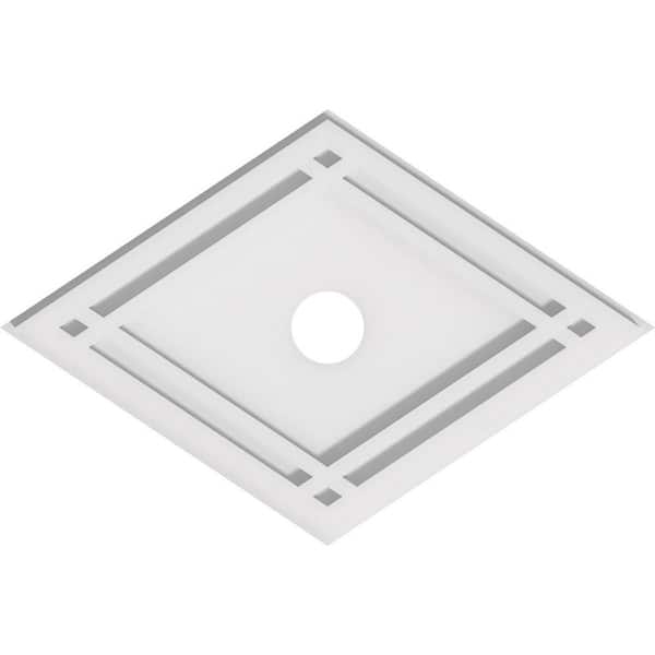 Ekena Millwork 18 in. x 12 in. x 1 in. Diamond Architectural Grade PVC Contemporary Ceiling Medallion