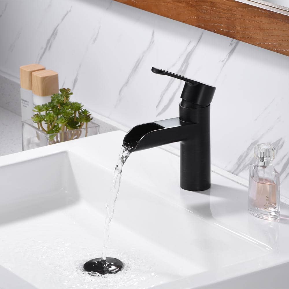 Oil Rubbed Bronze Single Handle Waterfall Bathroom Faucet