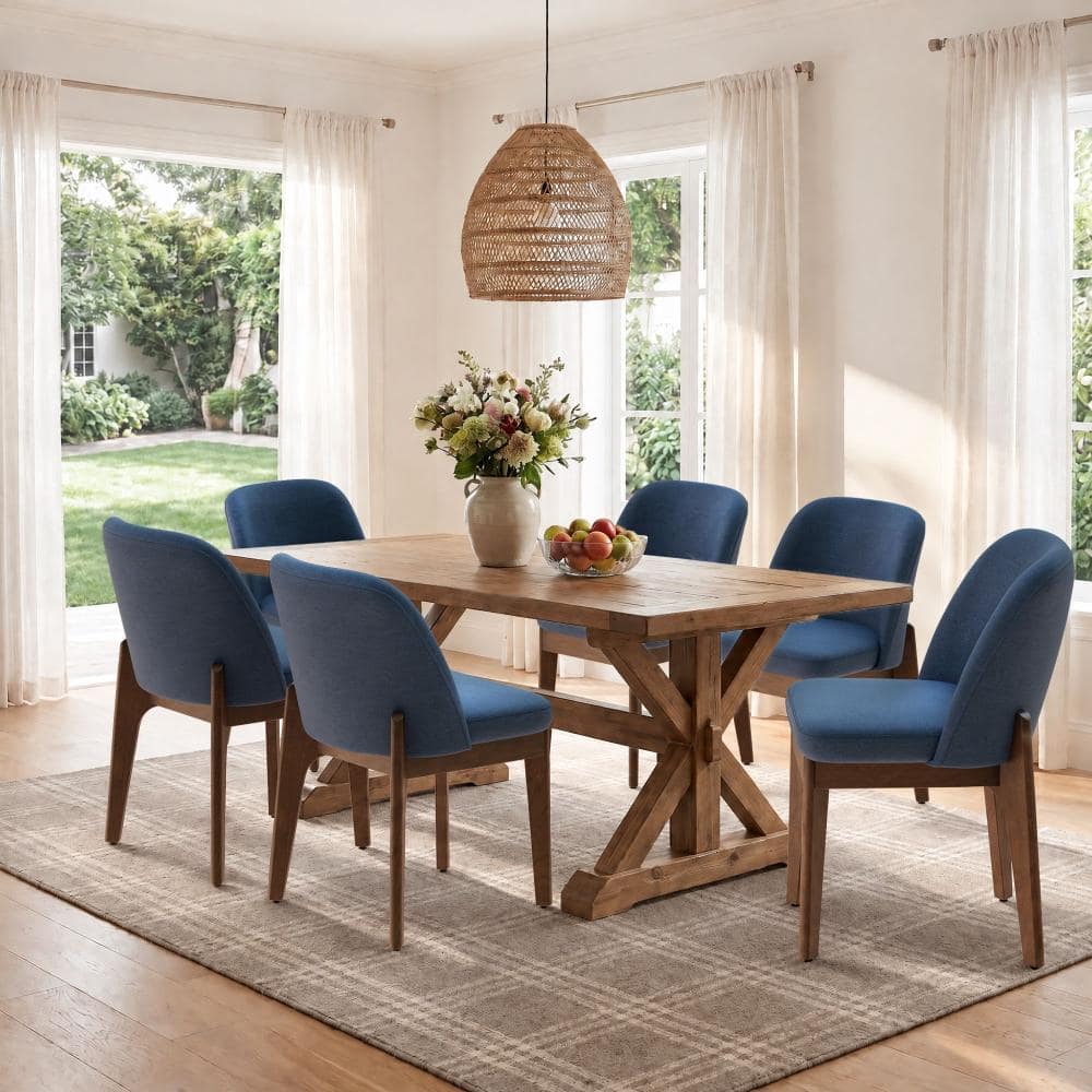 Vknow 19.5" H Polyester Upholstered Dining Chairs (Set Of 6)