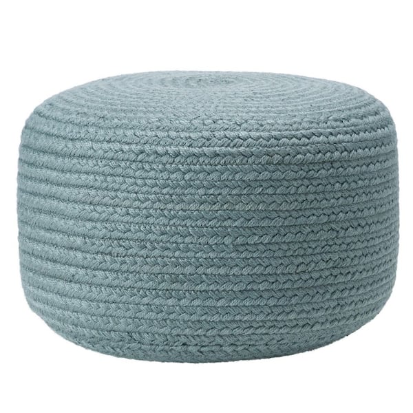 Jaipur Living Santa Rosa Slate Solid Cylinder Polyester Pouf 18 in. x 18 in. x 12 in.