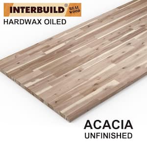 Unfinished Solid Acacia 8 ft. L x 40 in. D x 1.5 in. T, Butcher Block Island Countertop