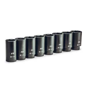 1/2 in. Drive Metric 6-Point Jumbo Deep Impact Socket Set (8-Piece)