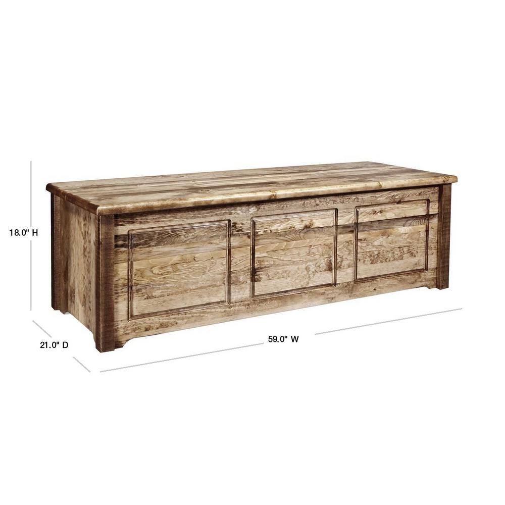 Early American Pine 59'' Handcrafted Blanket Chest